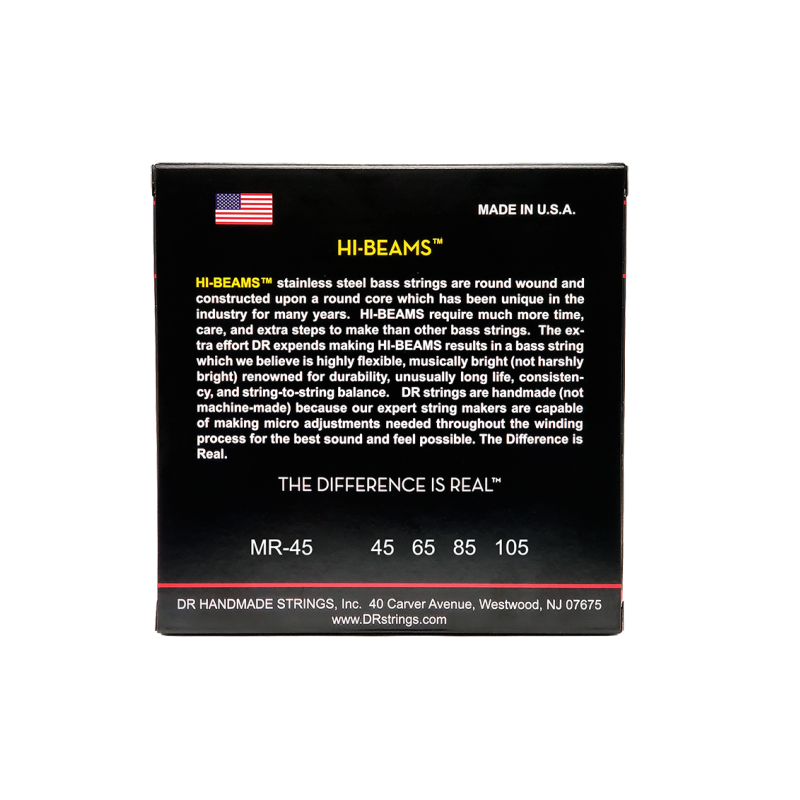 DR HI-BEAMS™ MR-45 Cuerdas Bajo Eléctrico 4 Cuerdas 45-105 Medium