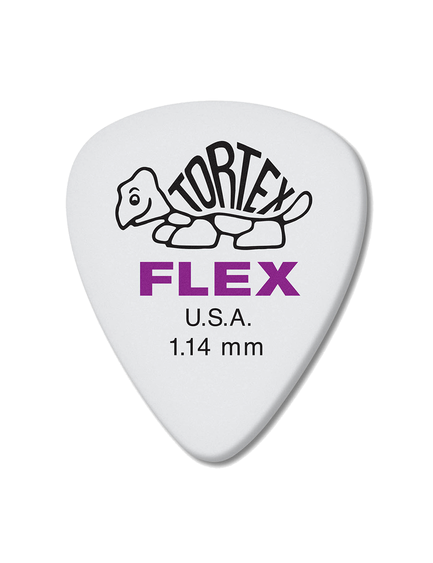 Dunlop® 428B Uñetas Tortex® Flex™ Standard Calibre: 1.14 mm Color: Púrpura Bolsa: 36 Unidades