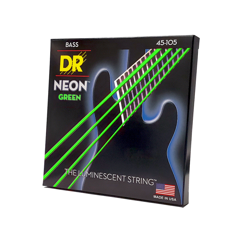 DR NEON™ NGB-45 Cuerdas Bajo Eléctrico 4 Cuerdas 45-105 Medium Color: Verde