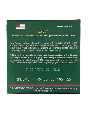 DR RARE™ RPB5-45 Cuerdas Bajo Acústico 5 Cuerdas 45-125 Medium Phosphor Bronze
