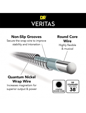 DR VERITAS™ VTE-9 Cuerdas Guitarra Eléctrica 6 Cuerdas 9-42 Light Extra: 3 Cuerdas