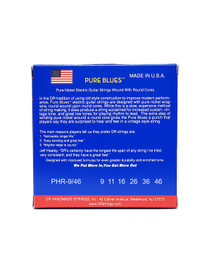 DR PURES BLUES™ PHR-9/46 Cuerdas Guitarra Eléctrica 6 Cuerdas 9-46 Light Heavy