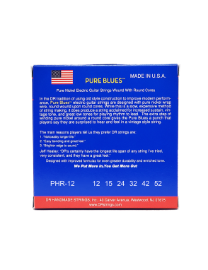 DR PURE BLUES™ PHR-12 Cuerdas Guitarra Eléctrica 6 Cuerdas 12-52 Extra Heavy