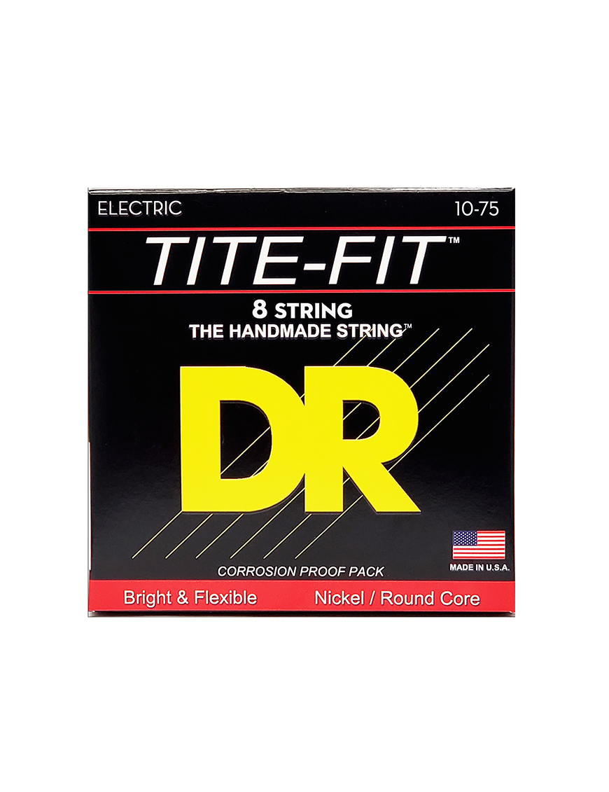 DR TITE-FIT™ TF8-10 Cuerdas Guitarra Eléctrica 8 Cuerdas 10-75 Medium