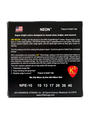 DR NEON™ NPE-10 Cuerdas Guitarra Eléctrica 6 Cuerdas PINK NPE-10-46 Medium Color: Rosado