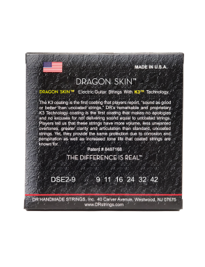 DR DRAGON SKIN™ DES2-9 Cuerdas Guitarra Eléctrica 6 Cuerdas Recubiertas 9-42 Light Pack: 2 Set