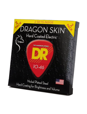 DR DRAGON SKIN™ DSE2-10 Cuerdas Guitarra Eléctrica 6 Cuerdas Recubiertas 10-46 Medium Pack: 2 Set