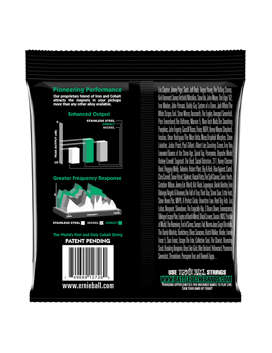 Ernie Ball® 2726 12-56 Cobalt Slinky® Cuerdas Guitarra Eléctrica 6 Cuerdas Not Even