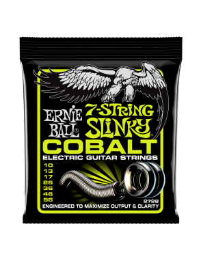 Ernie Ball® 2728 10-56 Cobalt Slinky® Cuerdas Guitarra Eléctrica 7 Cuerdas Regular