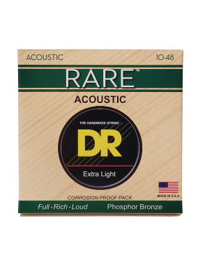 DR RARE™ RPL-10 Cuerdas Guitarra Acústica 6 Cuerdas 10-48 Extra Light Phosphor Bronze