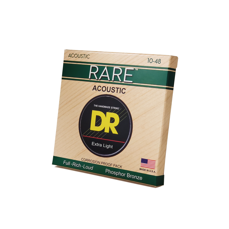 DR RARE™ RPL-10 Cuerdas Guitarra Acústica 6 Cuerdas 10-48 Extra Light Phosphor Bronze