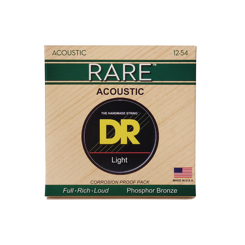 DR RARE™ RPM-12 Cuerdas Guitarra Acústica 6 Cuerdas 12-54 Light Phosphor Bronze