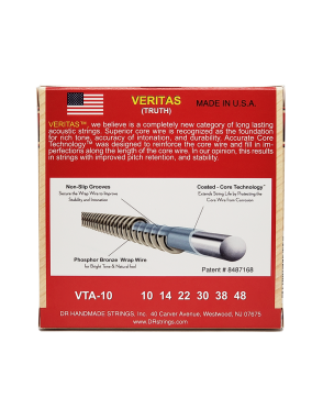 DR VERITAS™ VTA-10 Cuerdas Guitarra Acústica Folk 6 Cuerdas 10-48 Extra Light Phosphor Bronze Extra: 2 Cuerdas