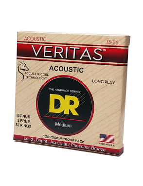 DR VERITAS™ VTA-13 Cuerdas Guitarra Acústica Folk 6 Cuerdas 13-56 Medium Phosphor Bronze Extra: 2 Cuerdas