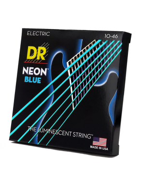 DR NEON™ NBE-10 Cuerdas Guitarra Eléctrica 6 Cuerdas 10-46 Medium Neón Blue Color: Azul