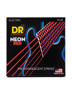 DR NEON™ NRE-10 Cuerdas Guitarra Eléctrica 6 Cuerdas Neón Red 10-46 Medium Color: Rojo