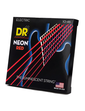 DR NEON™ NRE-10 Cuerdas Guitarra Eléctrica 6 Cuerdas Neón Red 10-46 Medium Color: Rojo