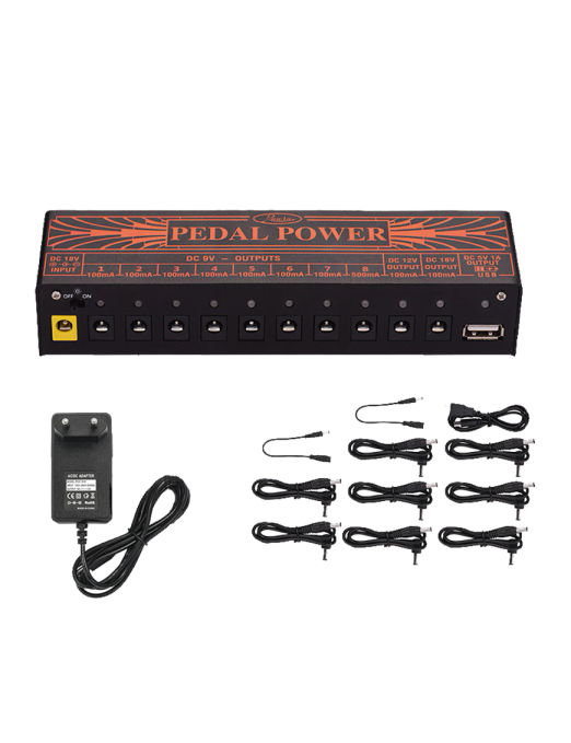 Rowin® PW1 Fuente Poder Pedal Board 9/12/18V + USB 5V