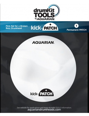 Aquarian Drumheads® PA3 Reparador Parche Bombo Kick Patch™ Blanco 12"