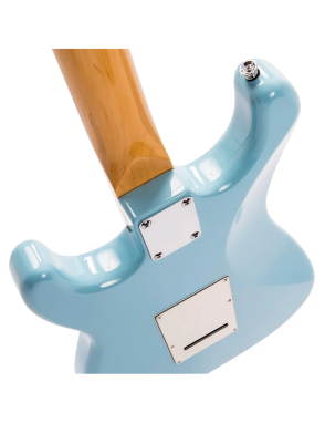 Vintage® V6 Guitarra Eléctrica SSS Tremolo Color: Laguna Blue