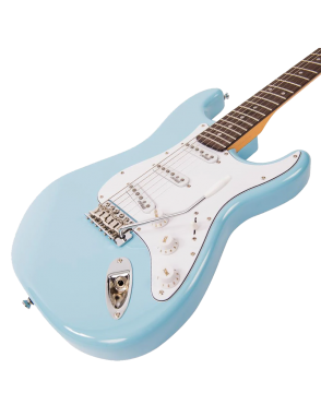 Vintage® V6 Guitarra Eléctrica SSS Tremolo Color: Laguna Blue