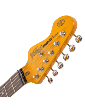 Vintage® V6 Guitarra Eléctrica SSS Tremolo Color: Olympia White