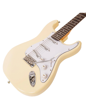 Vintage® V6 Guitarra Eléctrica SSS Tremolo Color: Vintage White