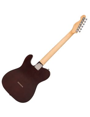 Vintage® V72 Guitarra Eléctrica Semi Hollow Hardtail Tele® Color: Flame Tobacco Burst