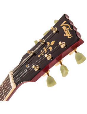 Vintage® VS6 Guitarra Eléctrica SG Hardware Gold Color: Cherry Red