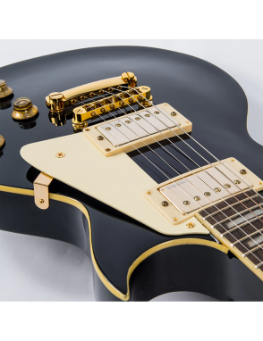 Vintage® V100 Guitarra Eléctrica Les Paul® Hardware Gold Color: Gloss Black