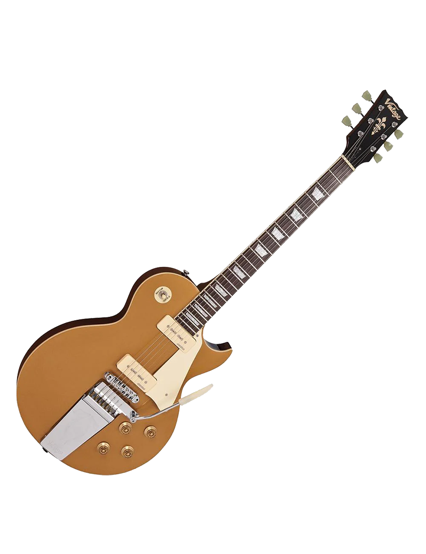 Vintage® V100 Guitarra Eléctrica Les Paul® Midge Ure Signature Color: Gold Top