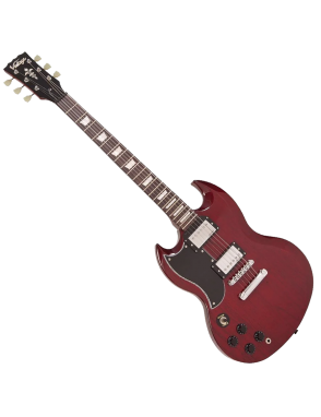 Vintage® LVS6 Guitarra Eléctrica Zurdo SG Color: Cherry Red