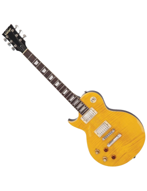 Vintage® LV100 Guitarra Eléctrica Zurdo Les Paul® Gastada Color: Lemon Drop