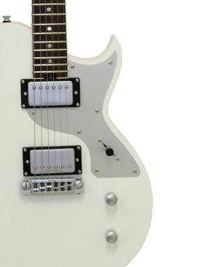 Aria® 718-MK2 Guitarra Eléctrica Brooklyn Les Paul® Style Color: Open Pore White