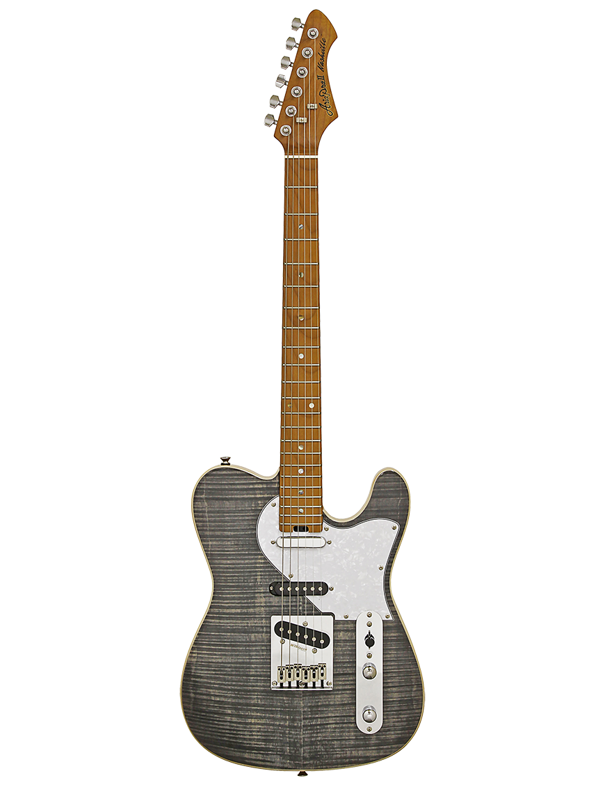 Aria® 615-MK2 Guitarra Eléctrica Nashville Telecaster® Style Flamed Color: Black Diamond