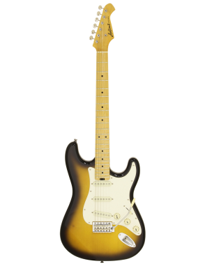 Aria® STG-57 Guitarra Eléctrica SSS Tremolo Stratocaster® Style Color: 2 Tone Sunburst