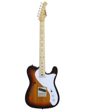 Aria® TEG-TL Guitarra Eléctrica Semi-Hollow Telecaster® Style  Color: 3 Tone Sunburst