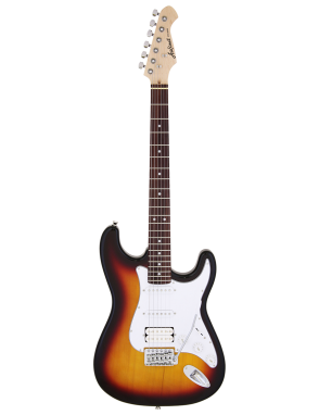 Aria® STG-004 Guitarra Eléctrica SSH Tremolo Stratocaster® Style Color: 3 Tone Sunburst