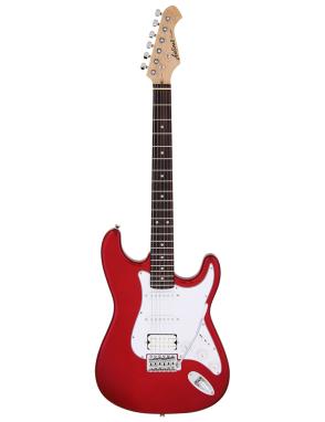Aria® STG-004 Guitarra Eléctrica SSH Tremolo Stratocaster® Style Color: Candy Apple Red