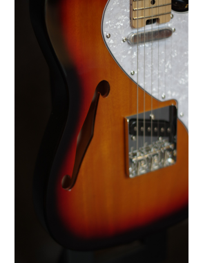 Aria® TEG-TL Guitarra Eléctrica Semi-Hollow Telecaster® Style  | Color: 3 Tone Sunburst