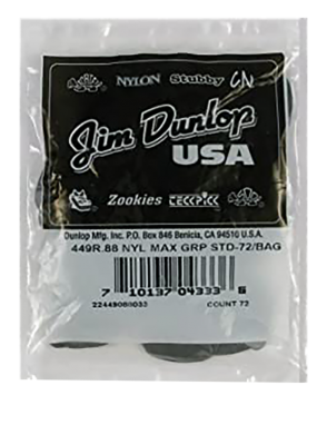 Dunlop® 449 Uñetas Max-Grip® Calibre: .88 mm | Color: Gris Bolsa: 72 Unidades