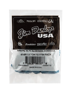 Dunlop® 414 Uñetas Tortex® Fin Calibre: 1.00mm Azul | 72 Unidades