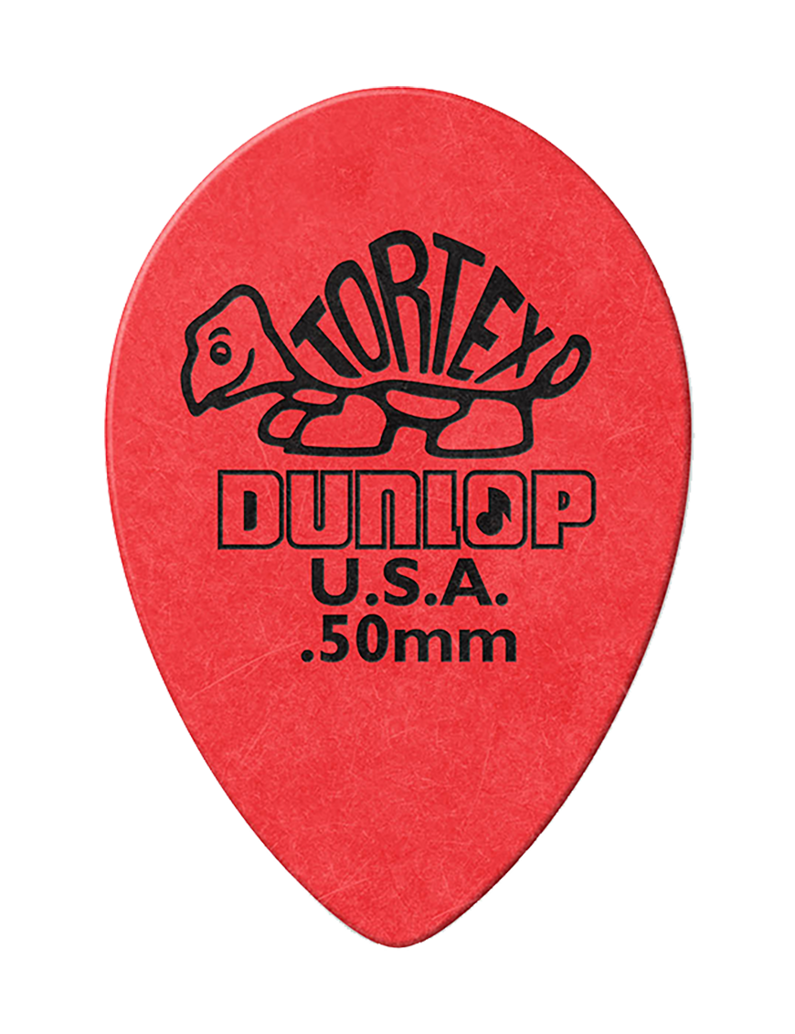 Dunlop® 423 Tortex® Small TearDrop Uñetas Calibre: .50 mm Color: Rojo Bolsa: 36 Unidades