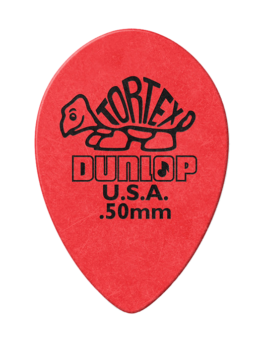 Dunlop® 423 Tortex® Small TearDrop Uñetas Calibre: .50 mm Color: Rojo Bolsa: 36 Unidades