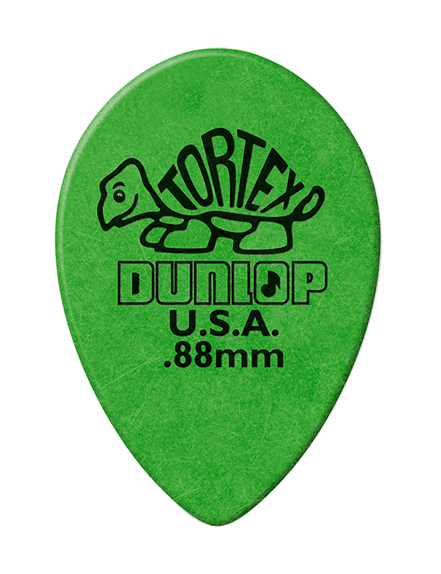 Dunlop® 423 Tortex® Small TearDrop Uñetas Calibre: .88 mm | Color: Verde Bolsa: 36 Unidades