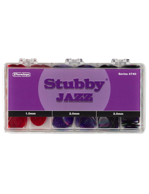 Dunlop® 4740 Uñetas Stubby® Jazz Calibres: 1.0, 2.0, 3.0 mm | Dispensador: 144 Unidades