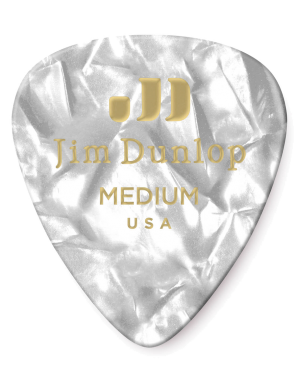 Dunlop® 483 Uñetas Celuloide Jim Dunlop® Calibre: Medium | Color: Blanco Perlado Bolsa: 72 Unidades