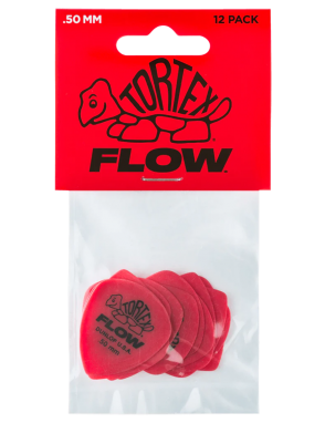 Dunlop® 558 Tortex® Flow® Uñetas Calibre: .50 mm | Color: Rojo Bolsa: 12 Unidades