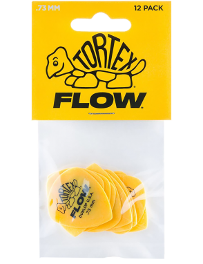 Dunlop® 558 Tortex® Flow® Uñetas Calibre: .73 mm | Color: Amarillo Bolsa: 12 Unidades