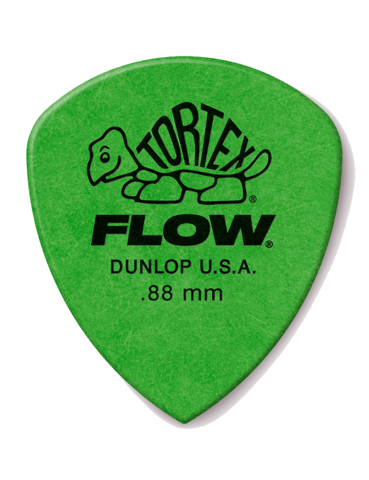 Dunlop® 558 Tortex® Flow® Uñetas Calibre: .88 mm | Color: Verde Bolsa: 12 Unidades
